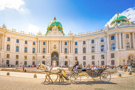 Horse-drawn carriage at Hofburg Palace, Vienna