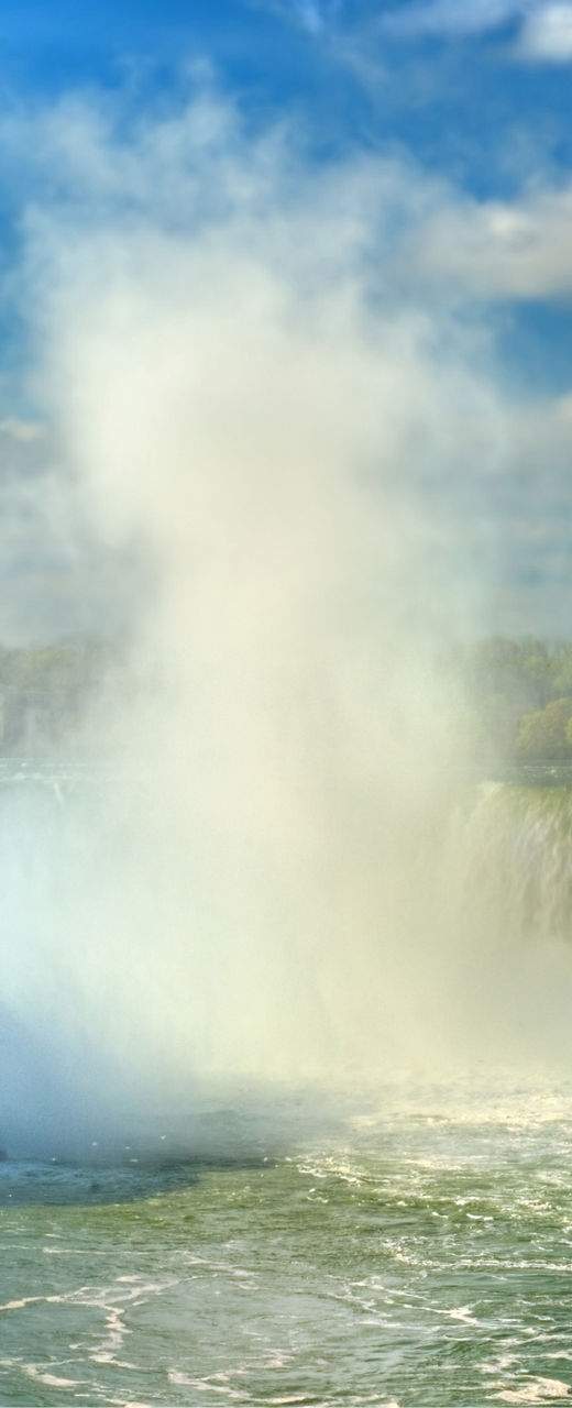 Majestic Niagara Falls under blue sky
