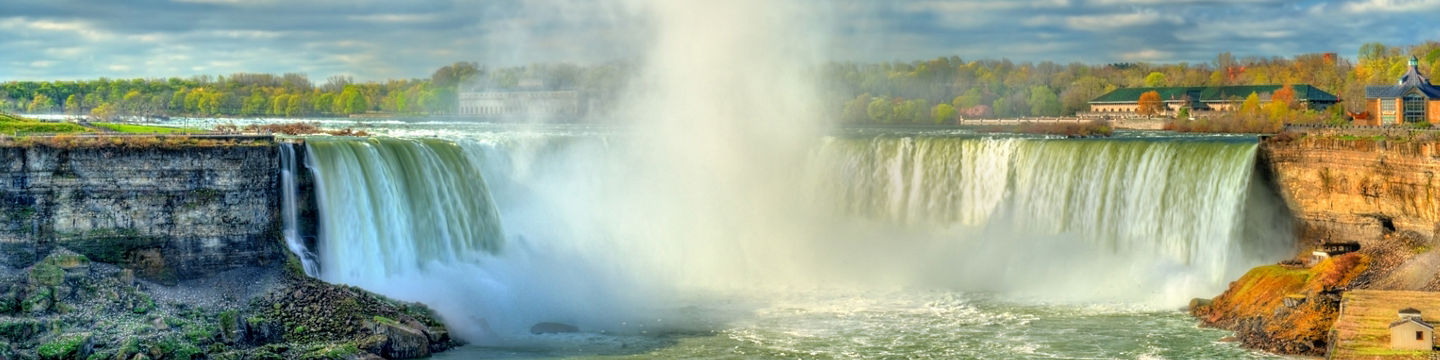 Majestic Niagara Falls under blue sky
