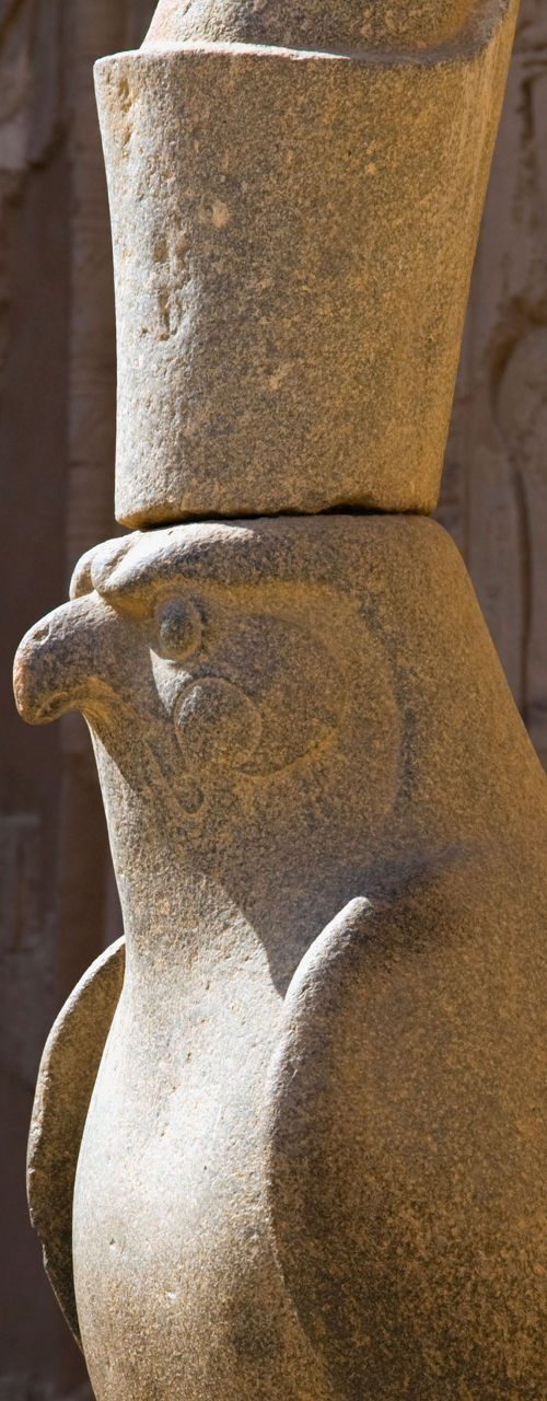 Ancient falcon statue at Egyptian temple
