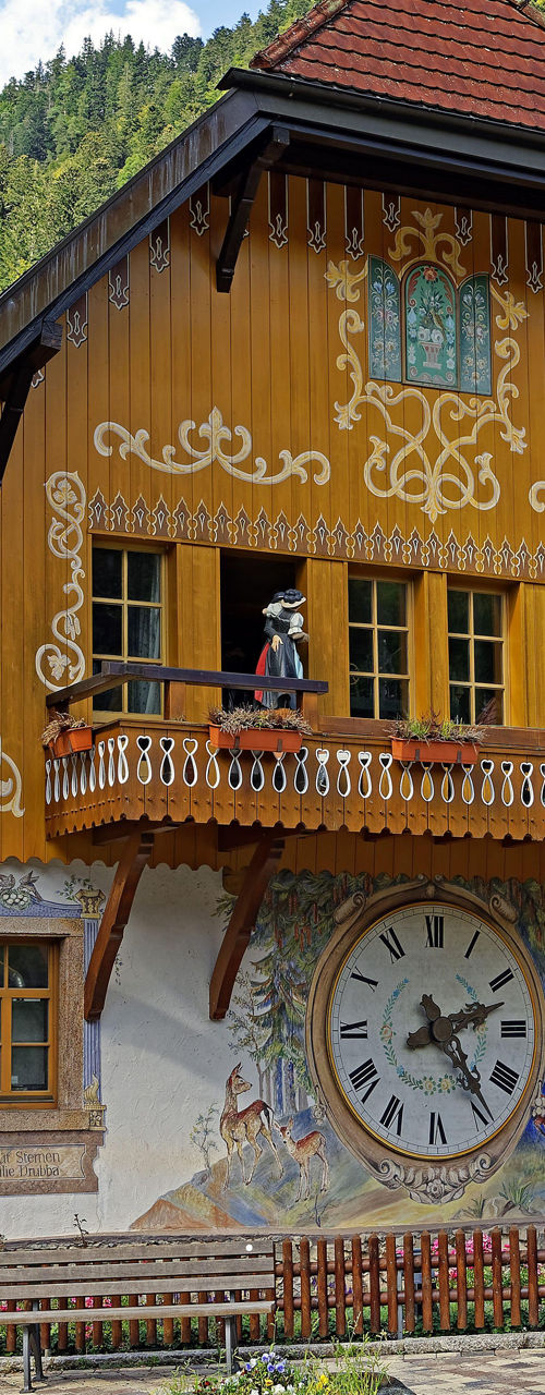 Charming cuckoo clock house in mountains