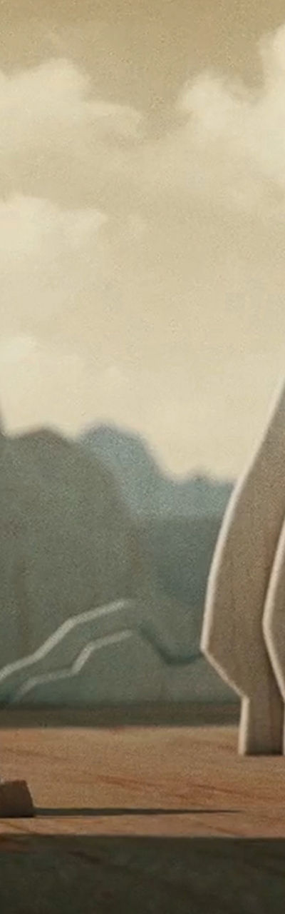 Stylized Desert Landscape With Abstract Rock Formations