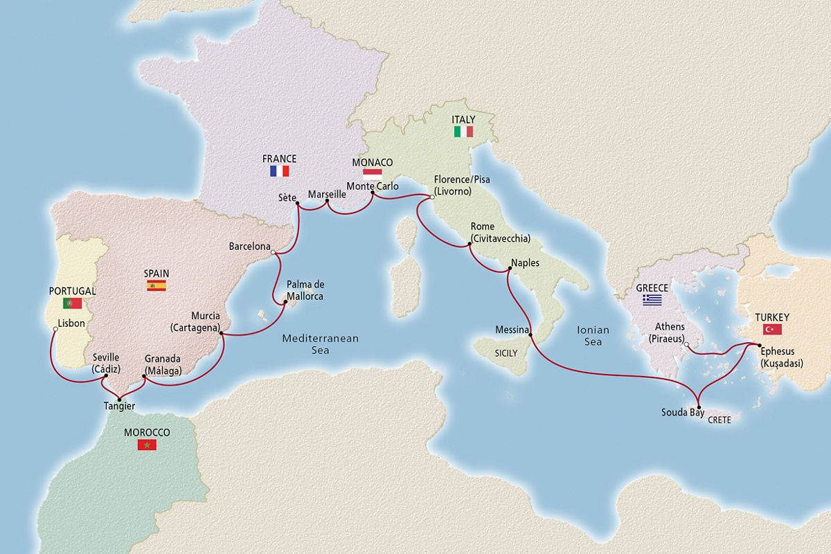 Iberia & Mediterranean Antiquities – route map
