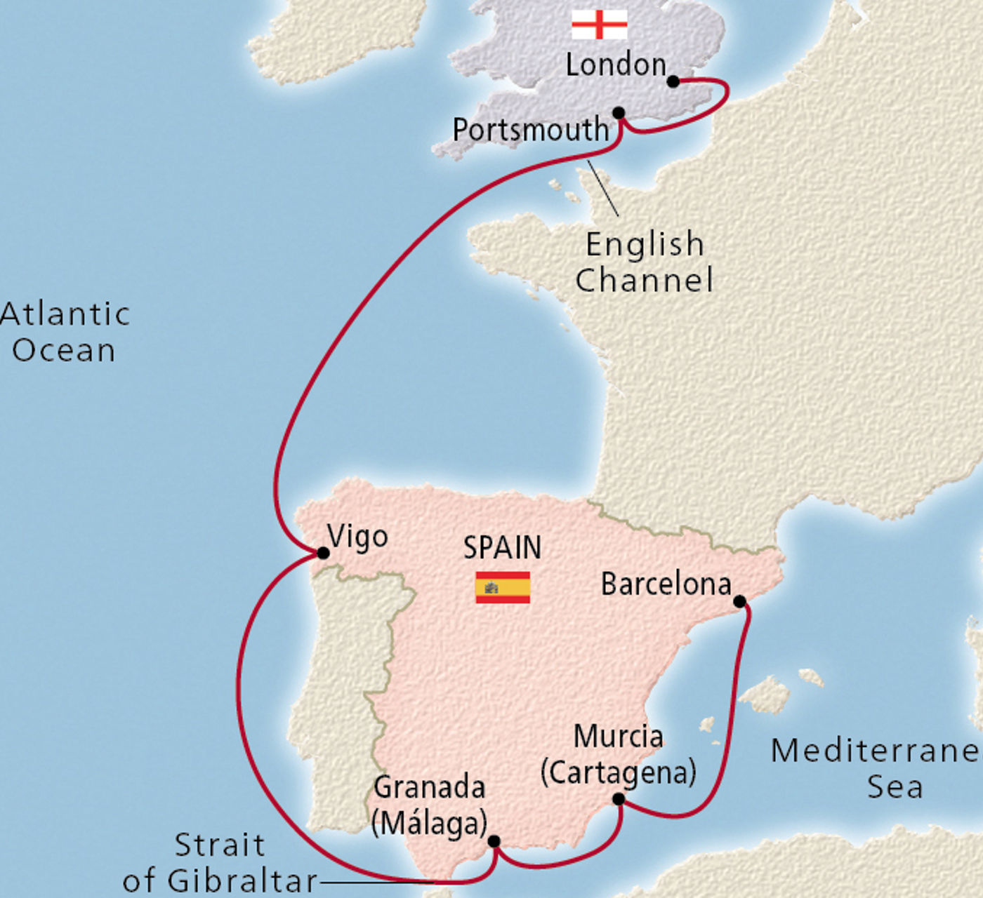 Map of Iberian Explorer itinerary