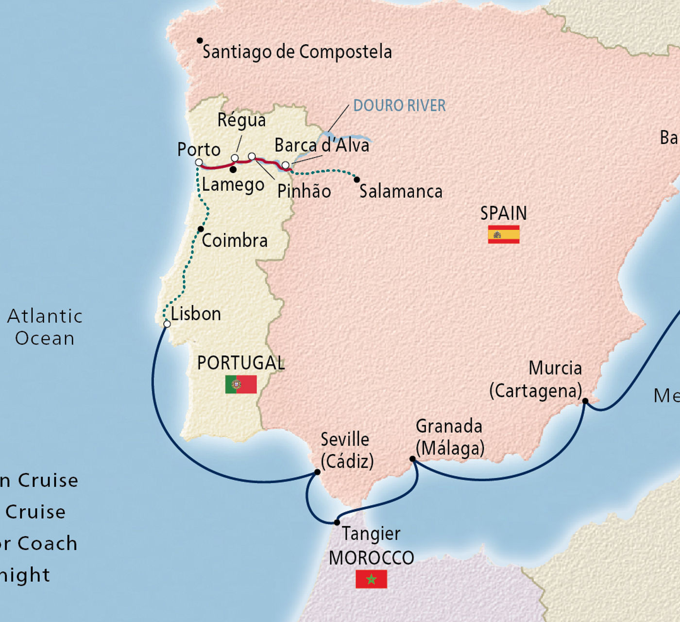 Map of Iberian Odyssey itinerary