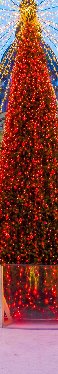 Festive Christmas tree in urban square