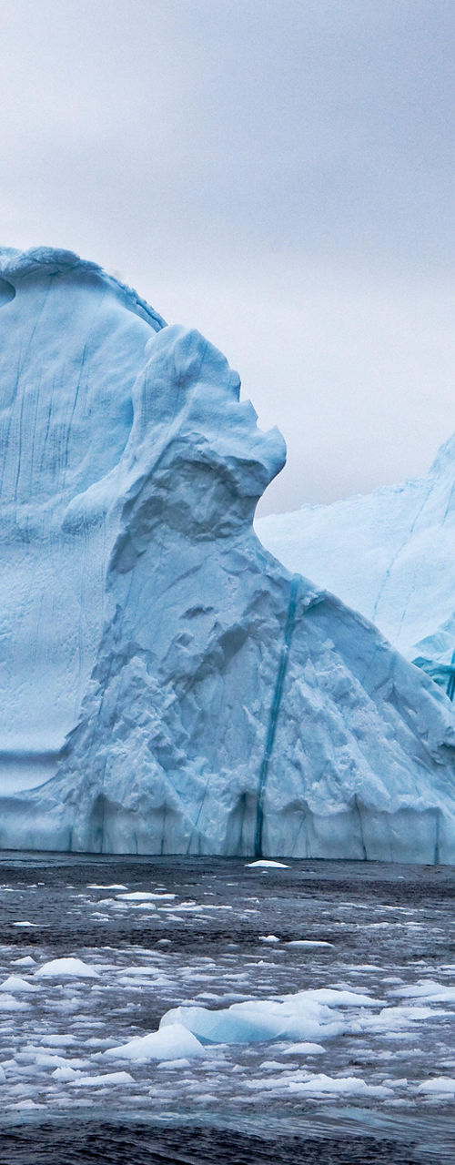 Majestic iceberg in cold ocean waters