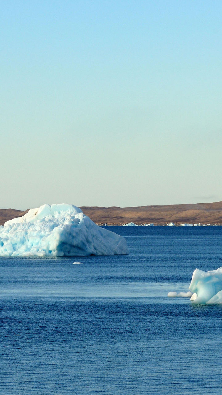 Icebergs floating in Arctic waters