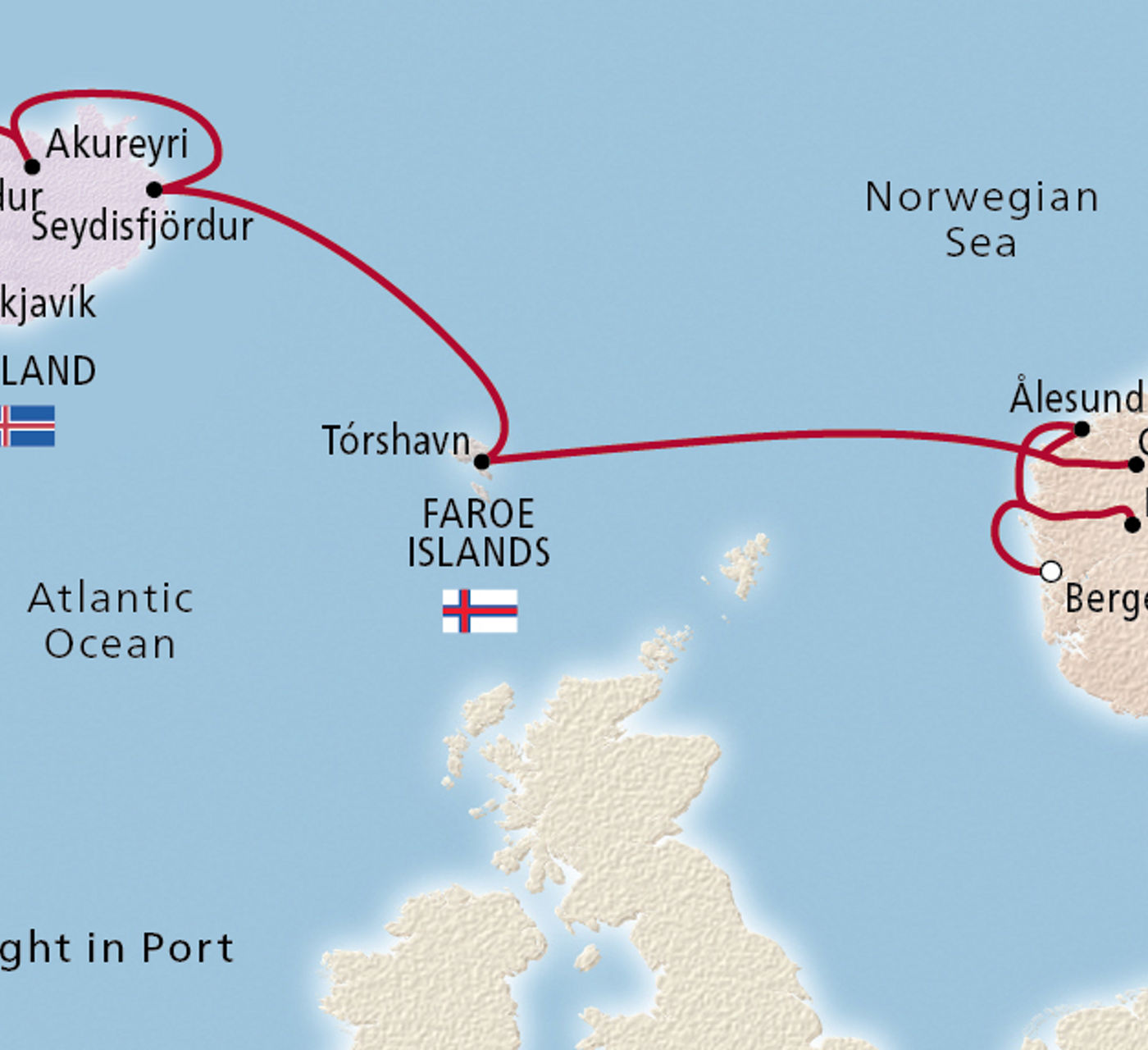 Map of Iceland's Majestic Landscapes itinerary
