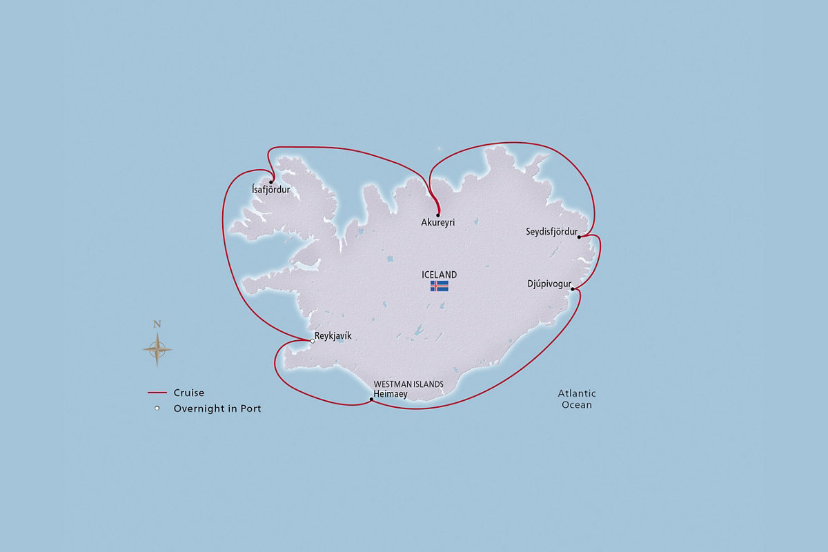 Iceland's Natural Beauty – route map