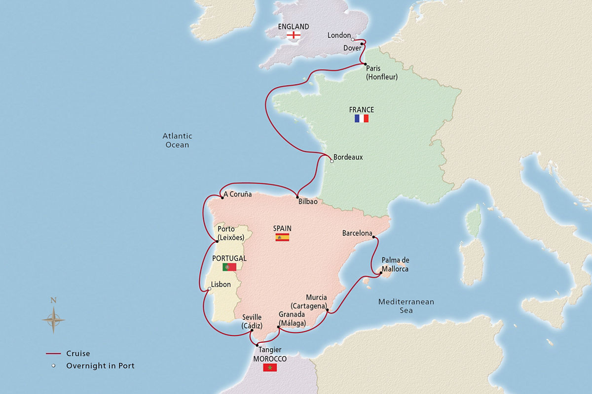 Iconic Western Europe – route map