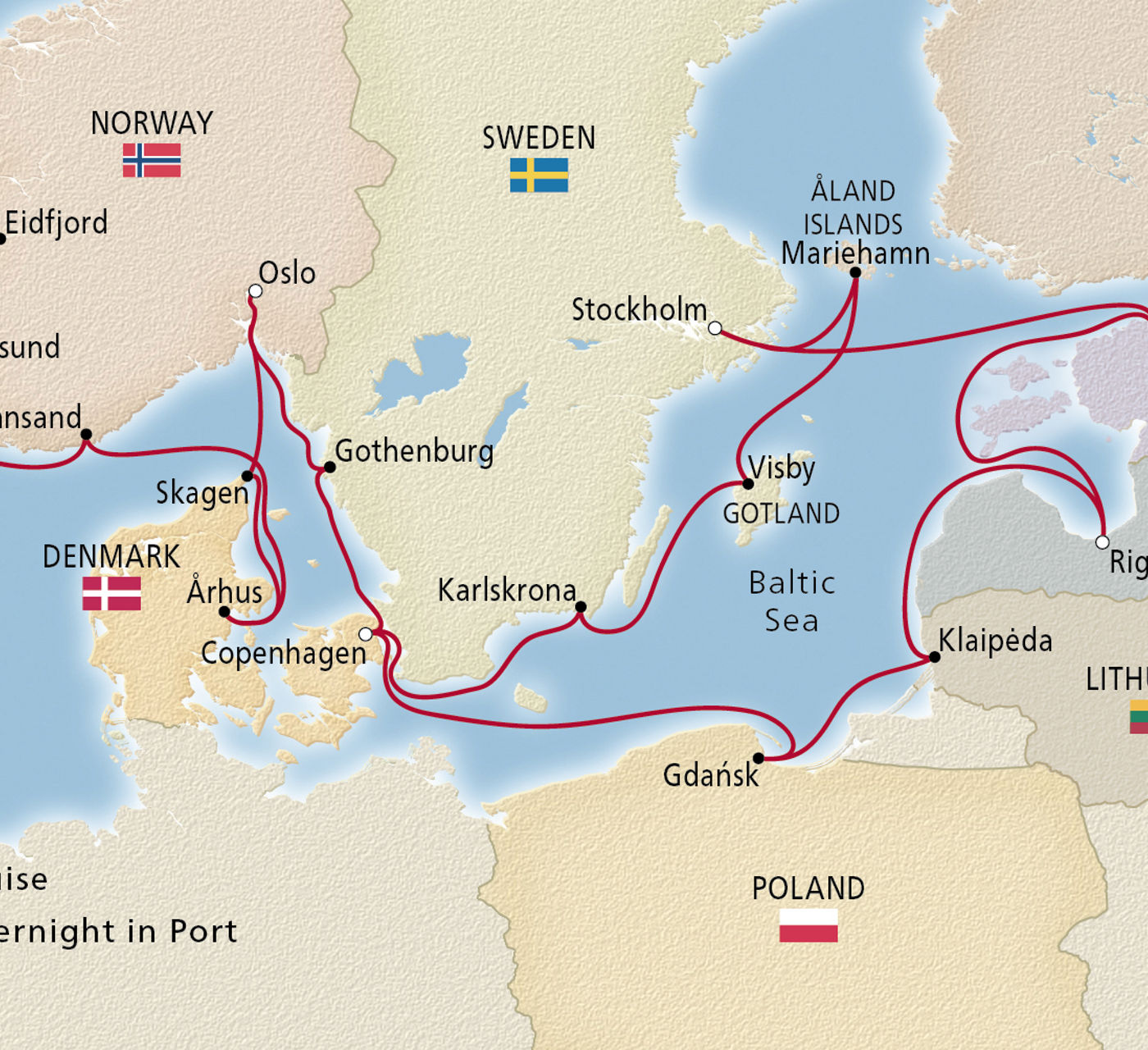 Map of Icons of the Viking Age itinerary