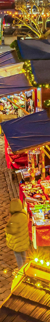 Vibrant Christmas Market at Dusk