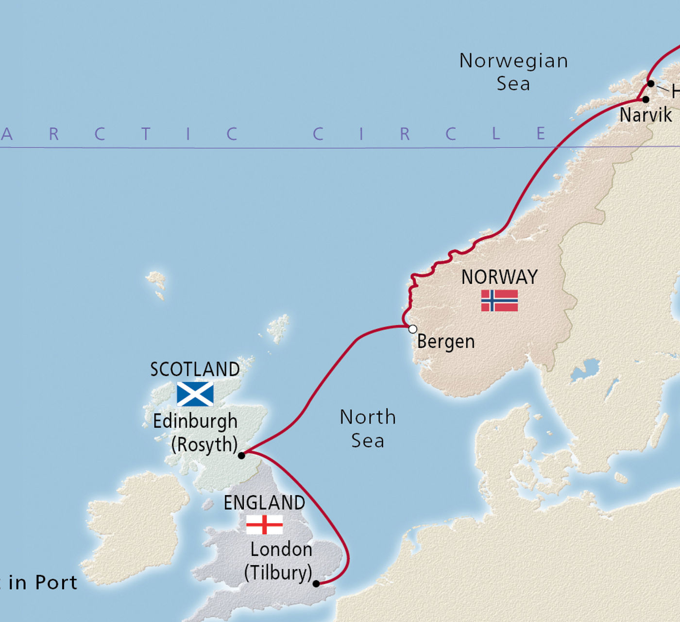Map of In Search of Northern Lights itinerary