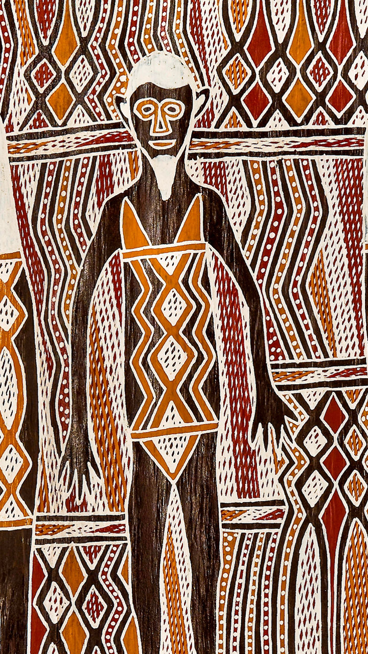 Traditional Indigenous art with tribal figures