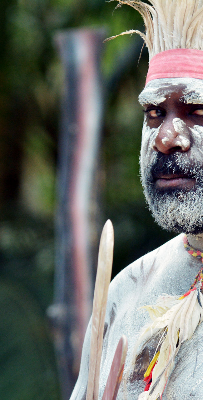 Tribal man with traditional body paint