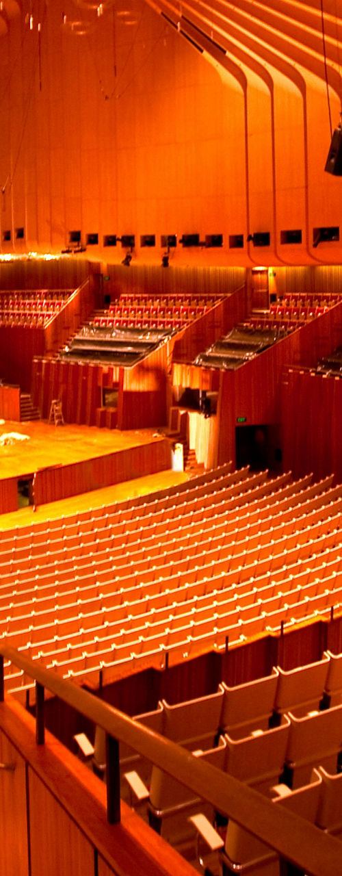 Elegant concert hall with curved architecture