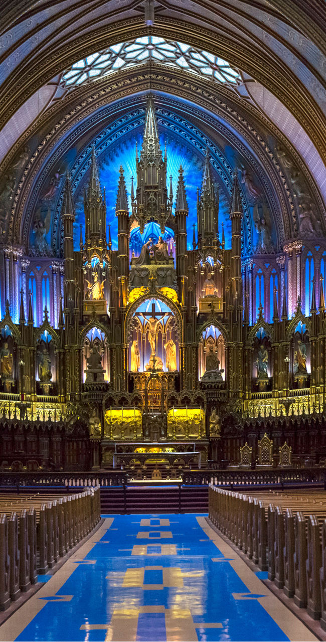 Majestic interior of Notre-Dame Basilica