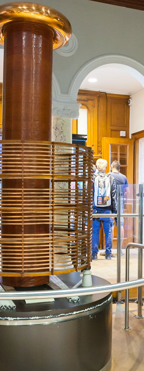 Historic electrical coil in museum exhibit
