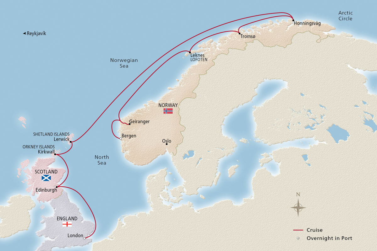 Into the Midnight Sun – route map