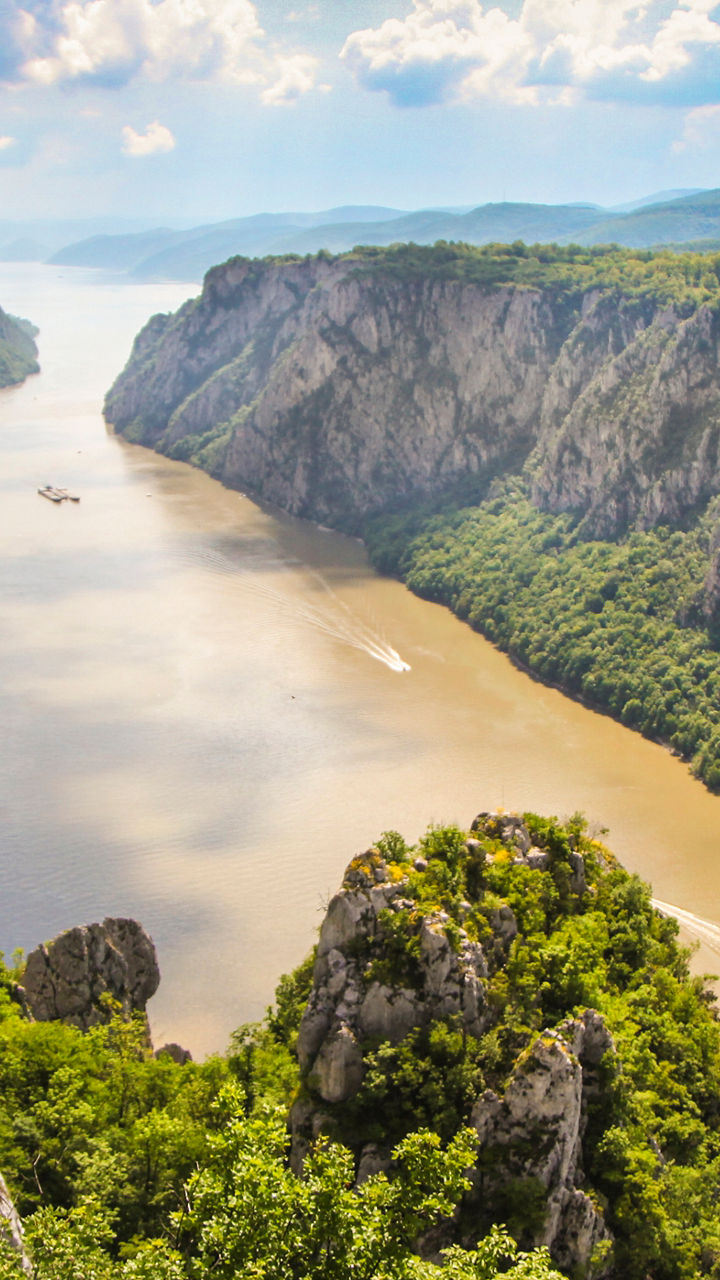 Scenic river canyon with lush greenery