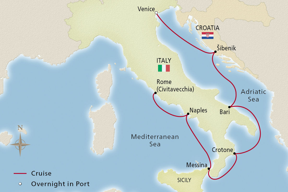 Italian Sojourn – route map