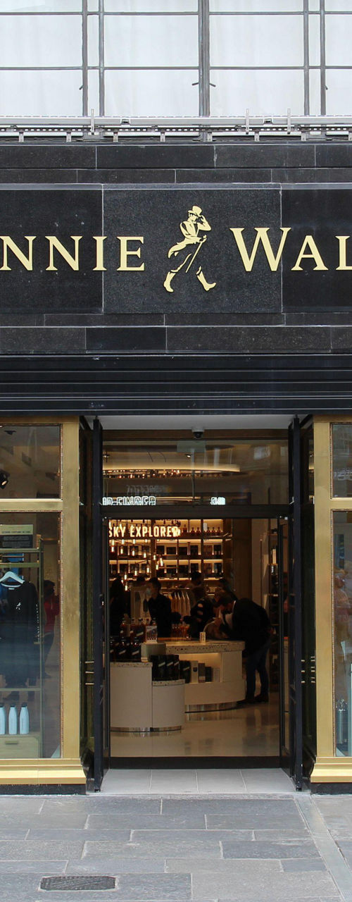 Johnnie Walker whisky storefront exterior view