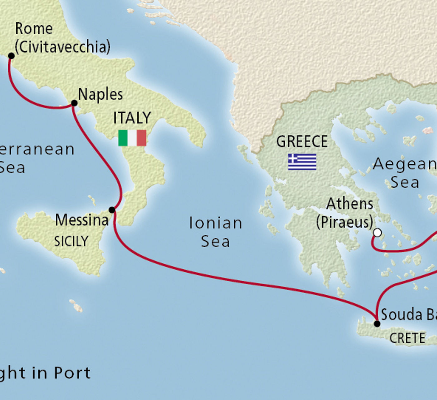 Map of Journey to Antiquities itinerary