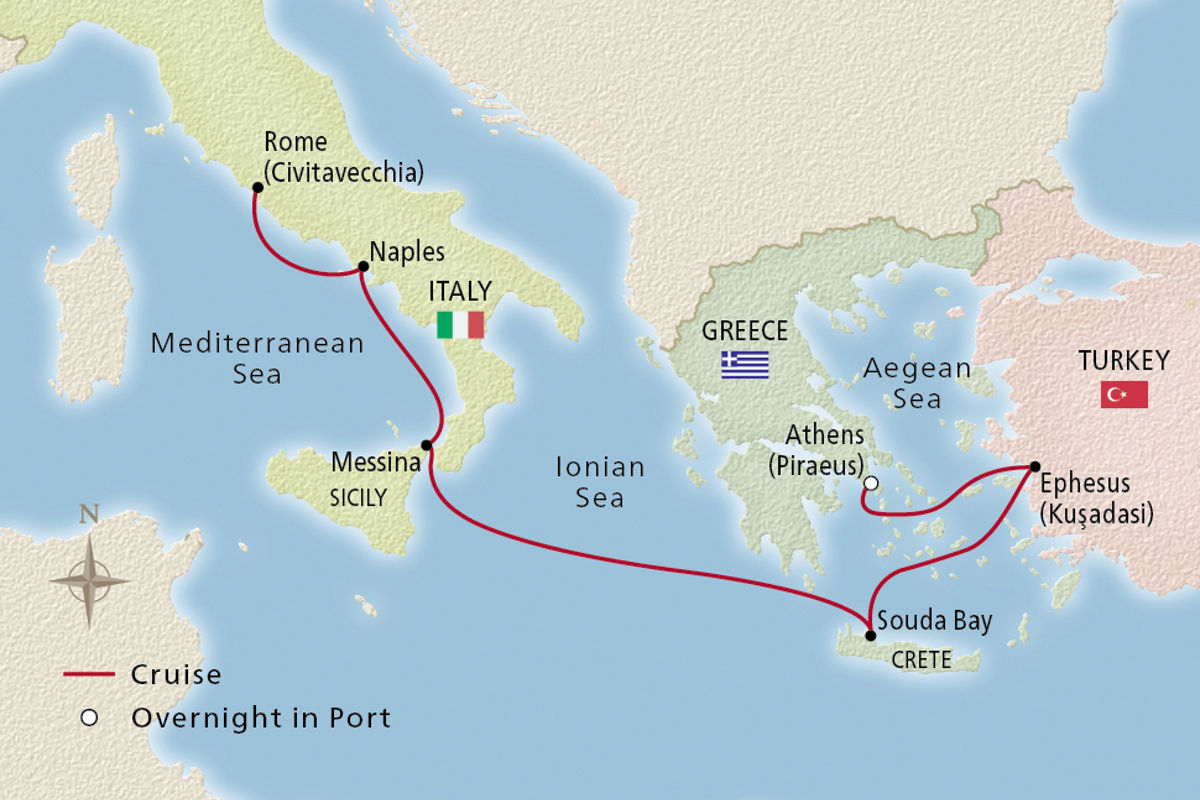 Journey to Antiquities – route map