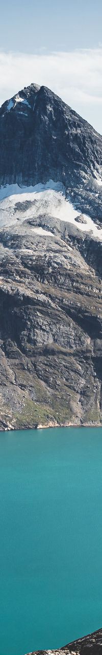 Scenic mountain lake with rugged peaks
