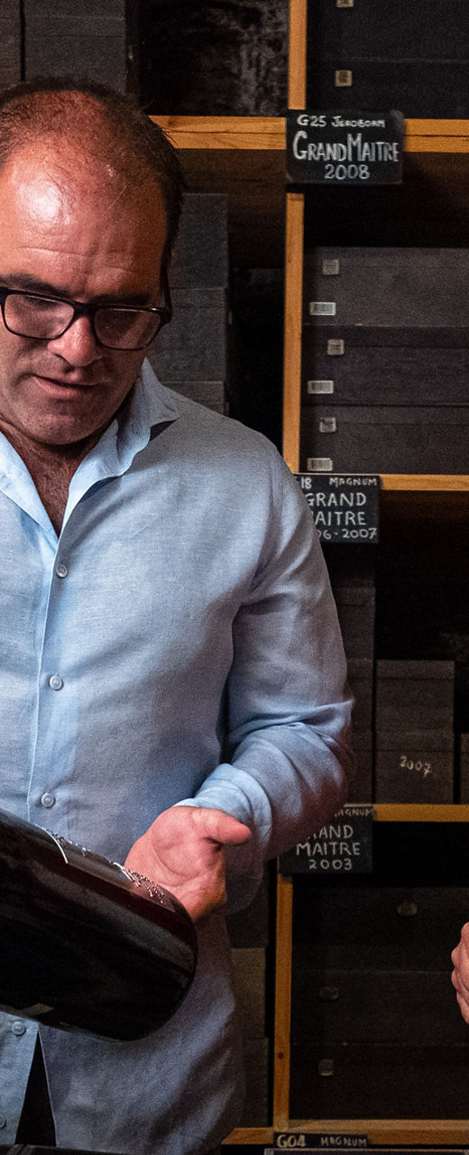 Wine presentation in cellar setting