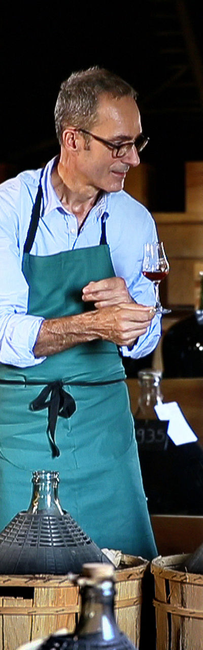 Winery tour with large glass barrels