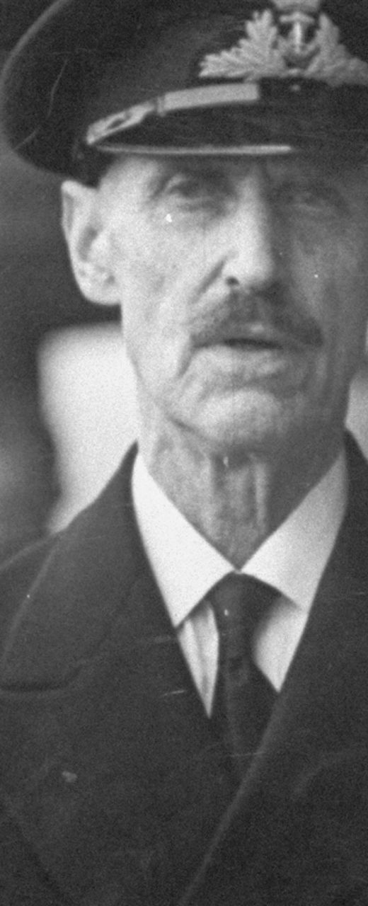 Naval officer speaking at BBC microphone