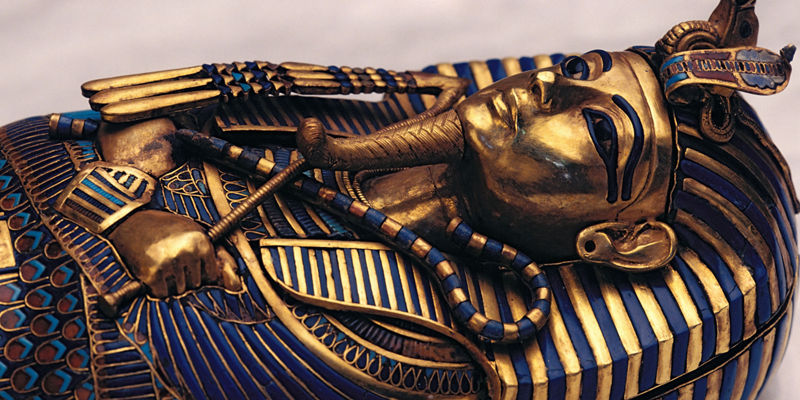Golden sarcophagus of ancient Egyptian pharaoh