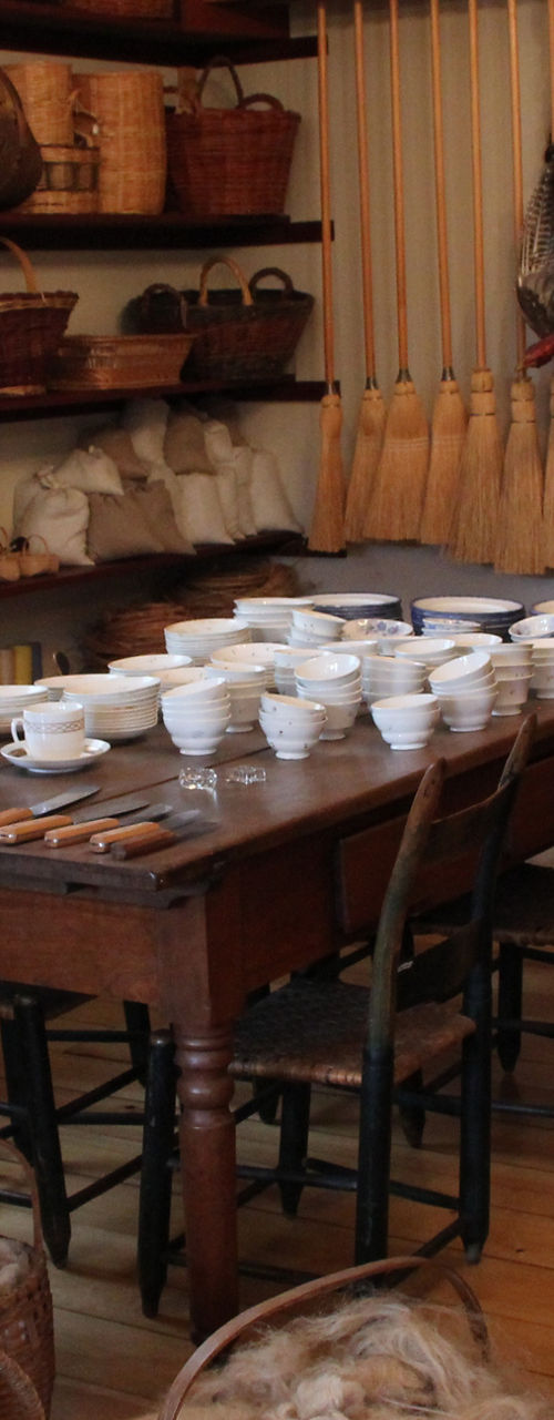 Rustic kitchen with vintage decor and tableware