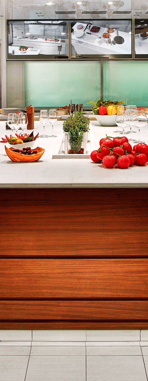 Modern kitchen with island and seating