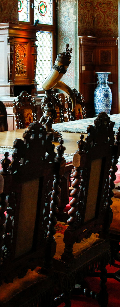 Elegant medieval-style dining room interior