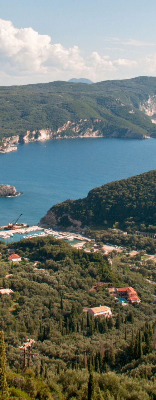 Scenic coastal view of Corfu island
