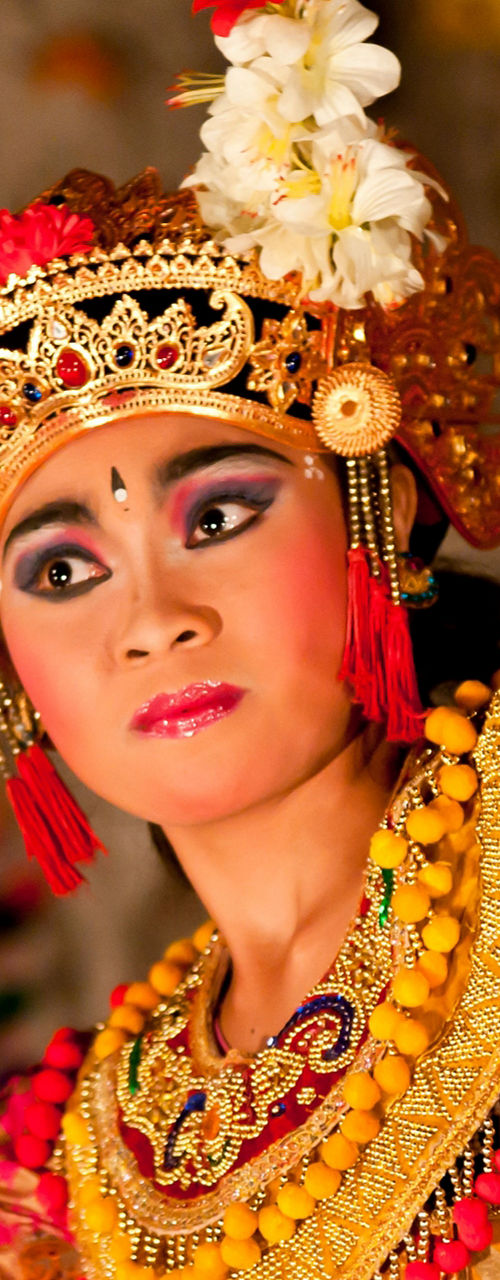 Traditional Balinese dancer in ornate costume