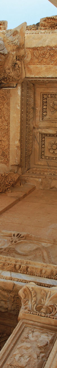 Ancient stone architecture with statues
