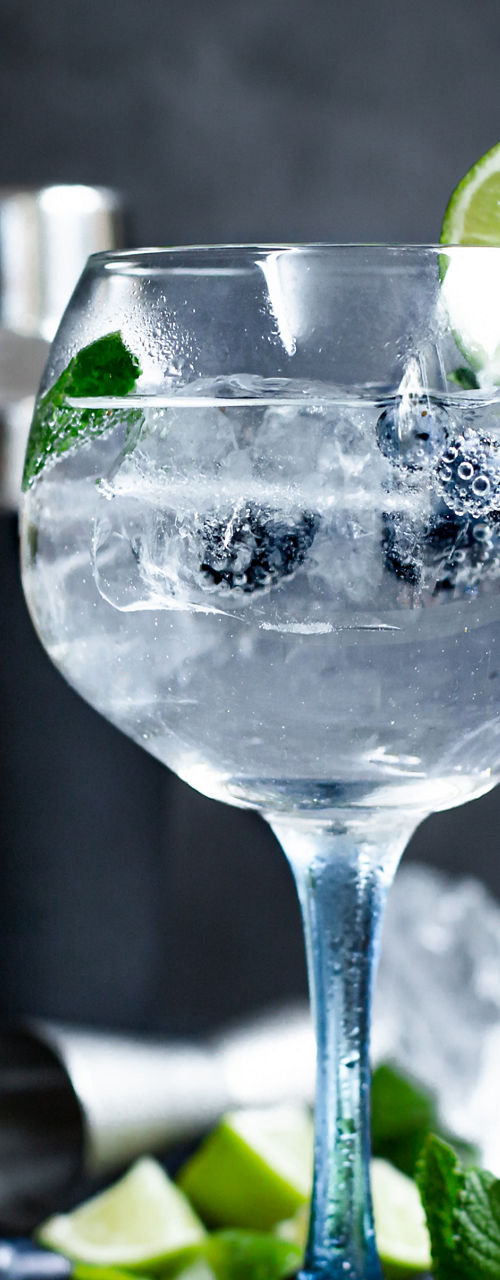 Refreshing gin cocktail with lime and mint