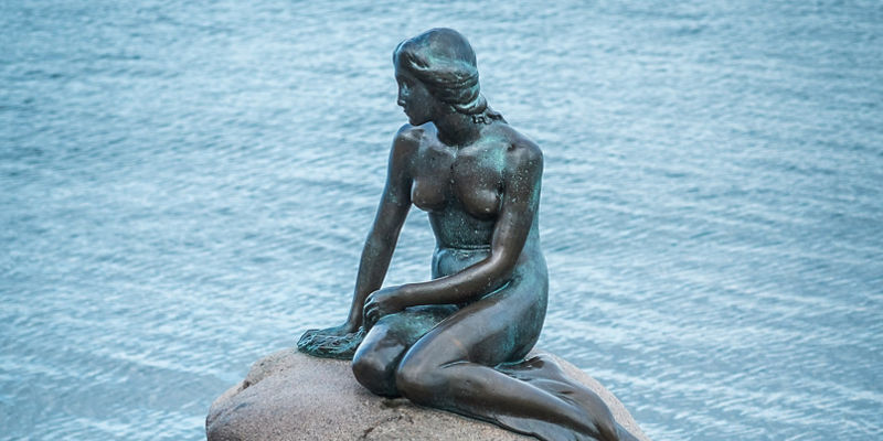 The Little Mermaid statue by the sea