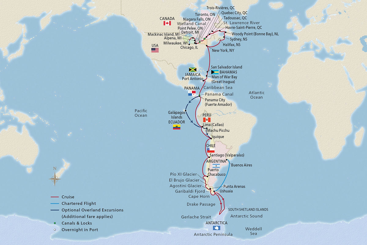 Longitudinal World Cruise IV – route map