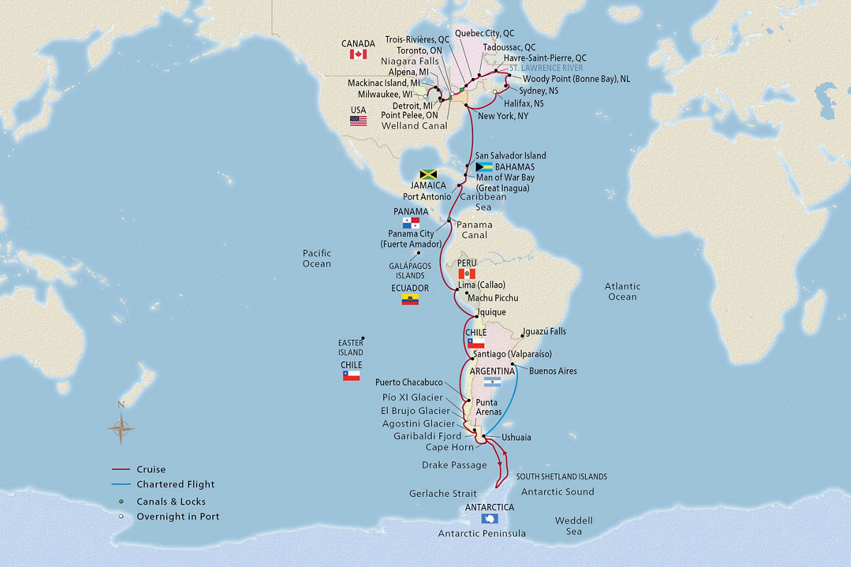 Longitudinal World Cruise VII – route map