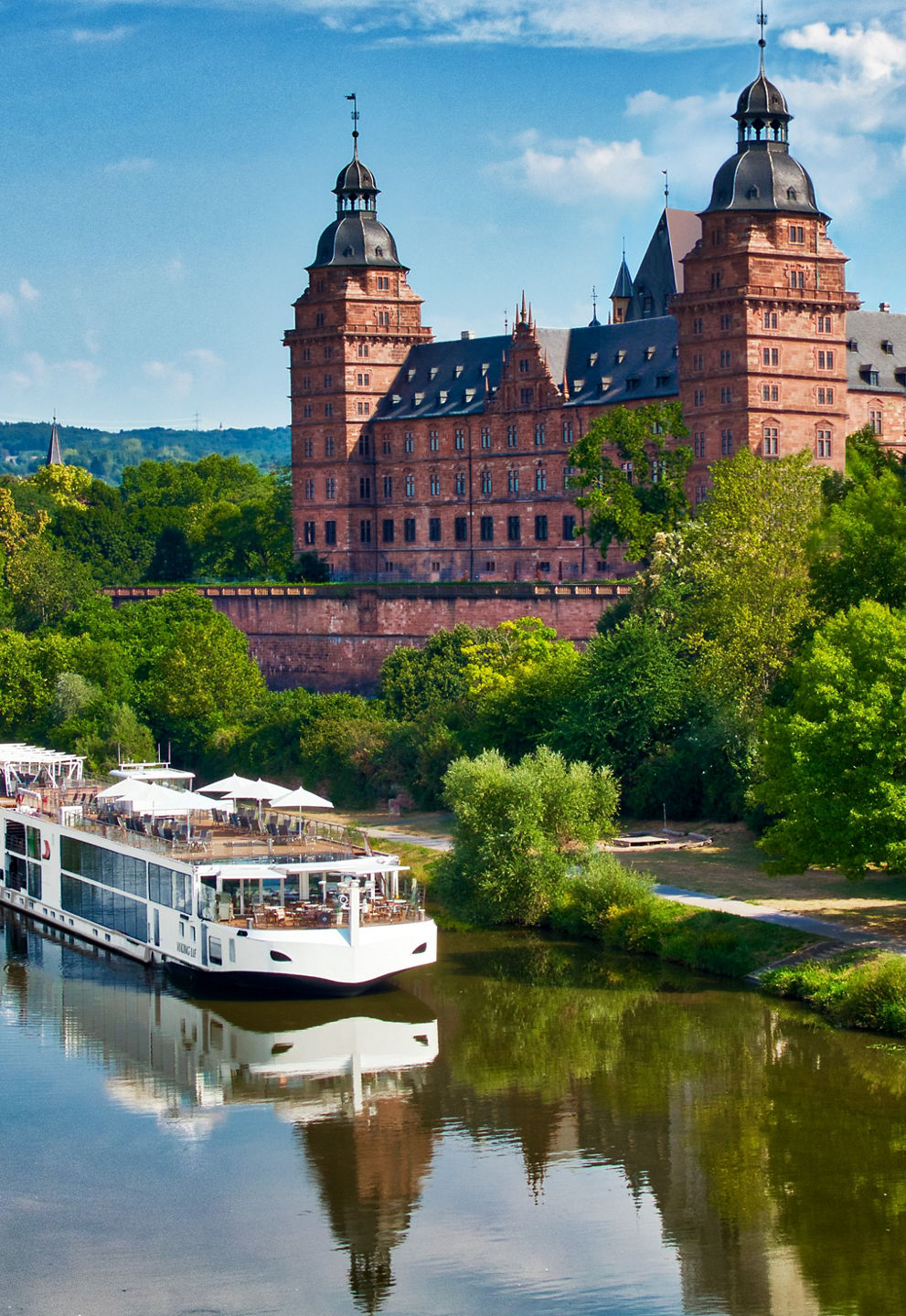 River cruise near historic castle scenery