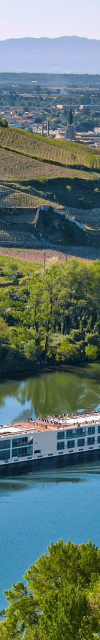 Scenic river cruise through lush valley