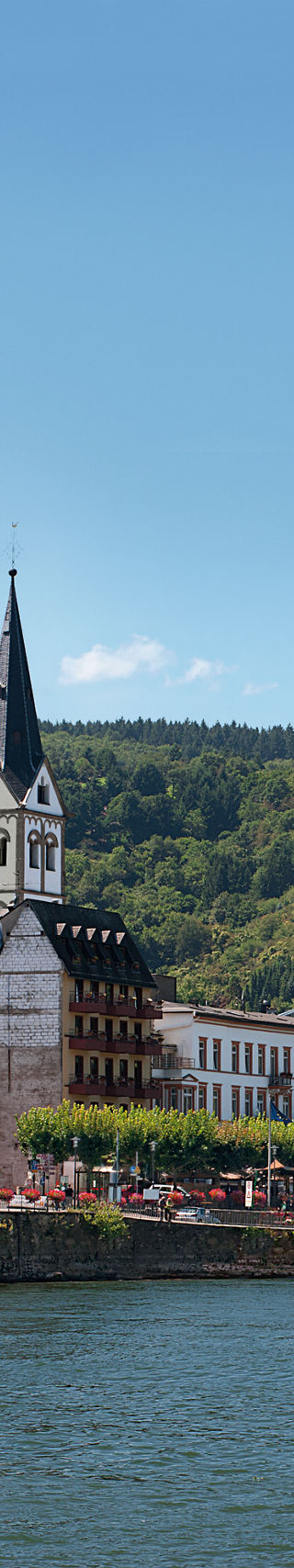 Scenic river cruise near historic town