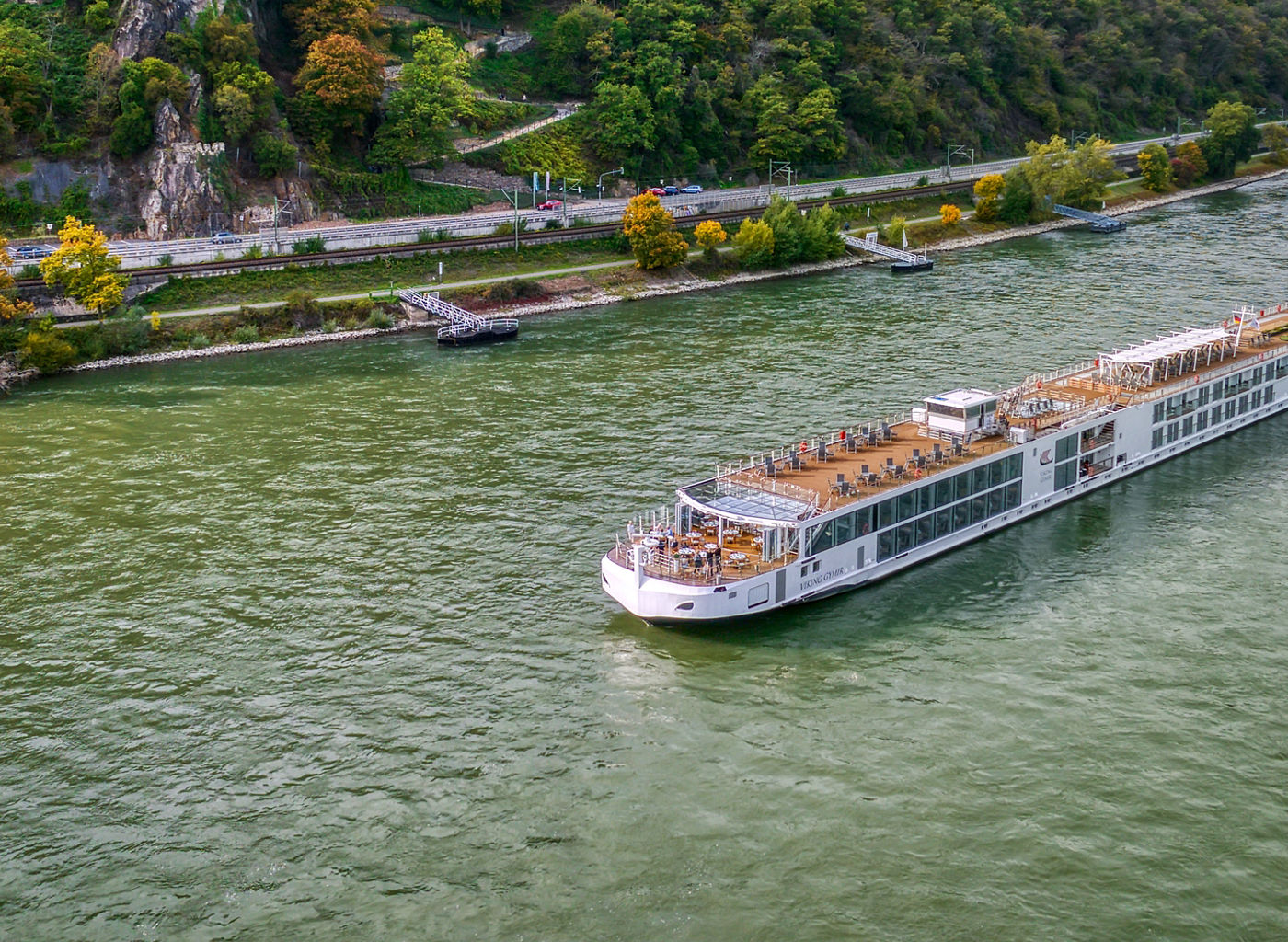 Scenic river cruise near historic castle