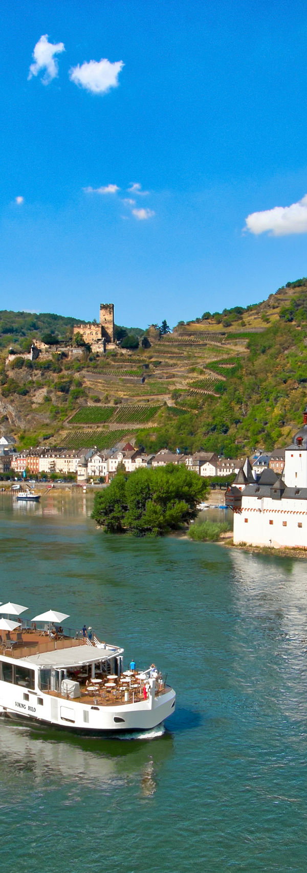Scenic river cruise through lush landscapes