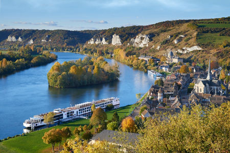Scenic River Cruise in Autumn Landscape